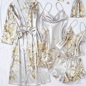 New! 5pcs/Set Silk-Like Flower Print
